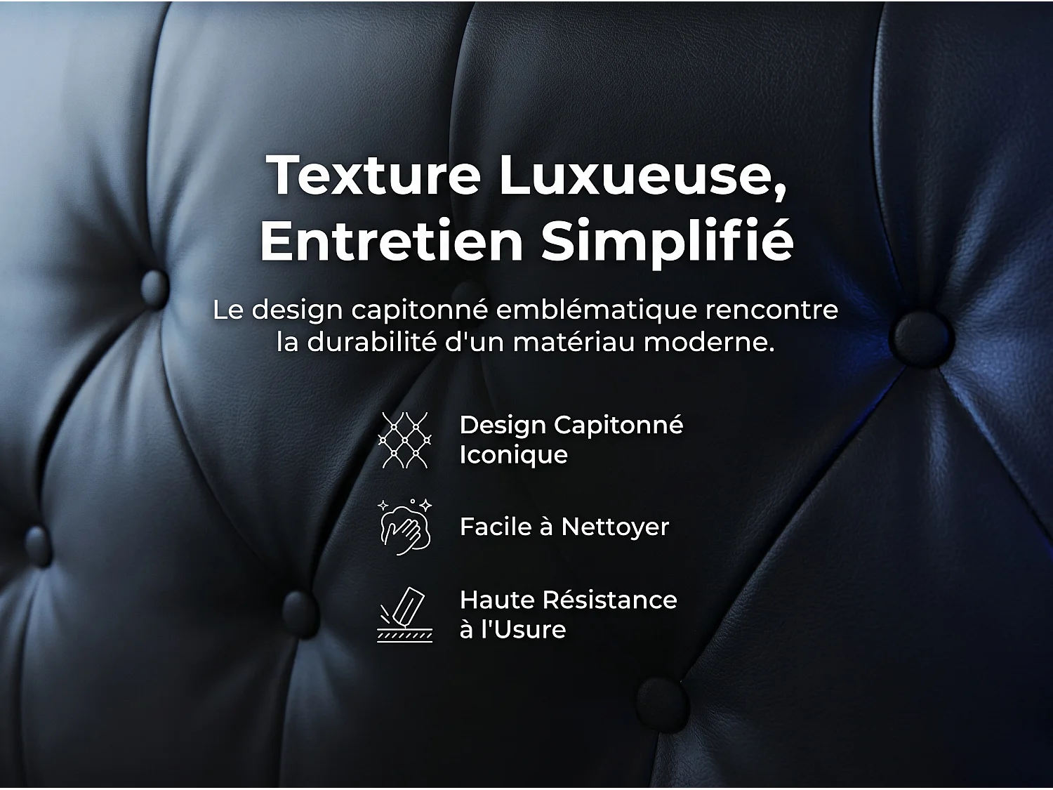 Lit coffre 140x190 cm avec tête de lit capitonnée, rangement spacieux, éclairage LED, ports USB, sommier inclus,  Noir