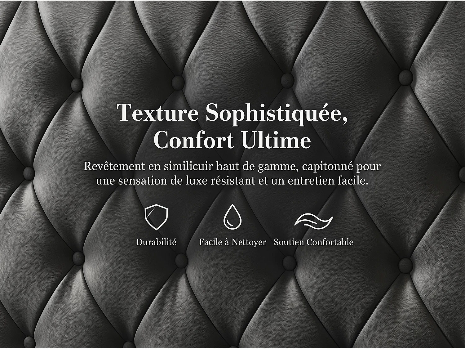 Lit coffre 140x200 cm Noir avec rangement, lit double rembourré avec tiroirs, tête de lit LED capitonnée et sommier à lattes inclus
