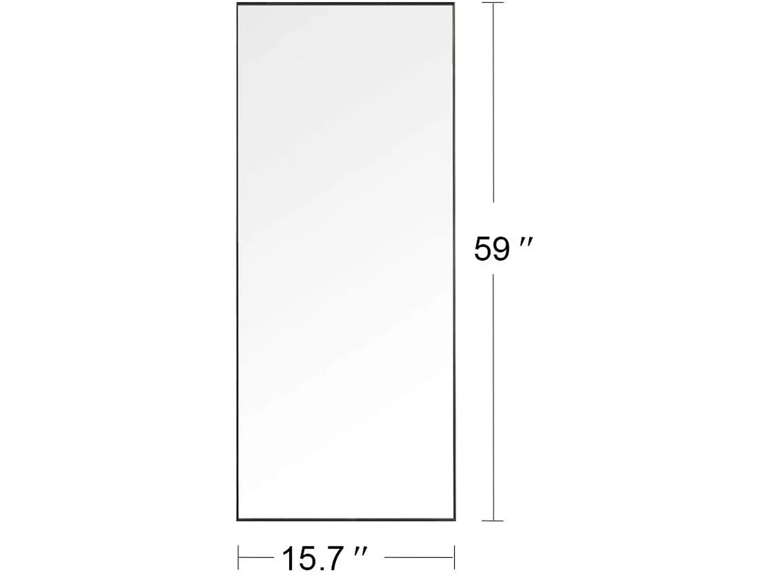 Miroir sur pied incurvé 150 x 40 cm - cadre en alliage d’aluminium - verre anti-éclats  - noir