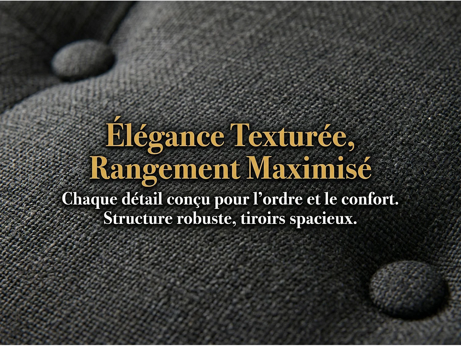 Lit rembourré 180x200 cm - Tiroirs de rangement avec roulettes - LED intégrée - Ports USB + Type-C - Tissu effet lin