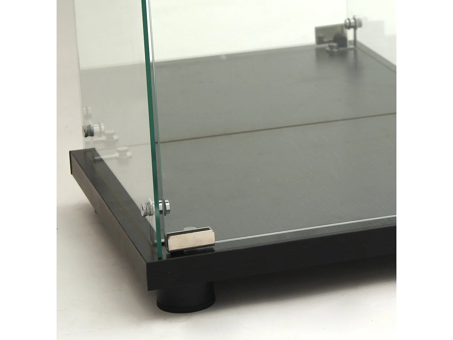 Vitrine en Verre avec LED, Armoir de Vitrine pour Collection Moderne avec 1 Portes et 4 étagères en Verre ESG, pour Le Bar, Le Salon, 166 x 45 x 15 cm, Noir