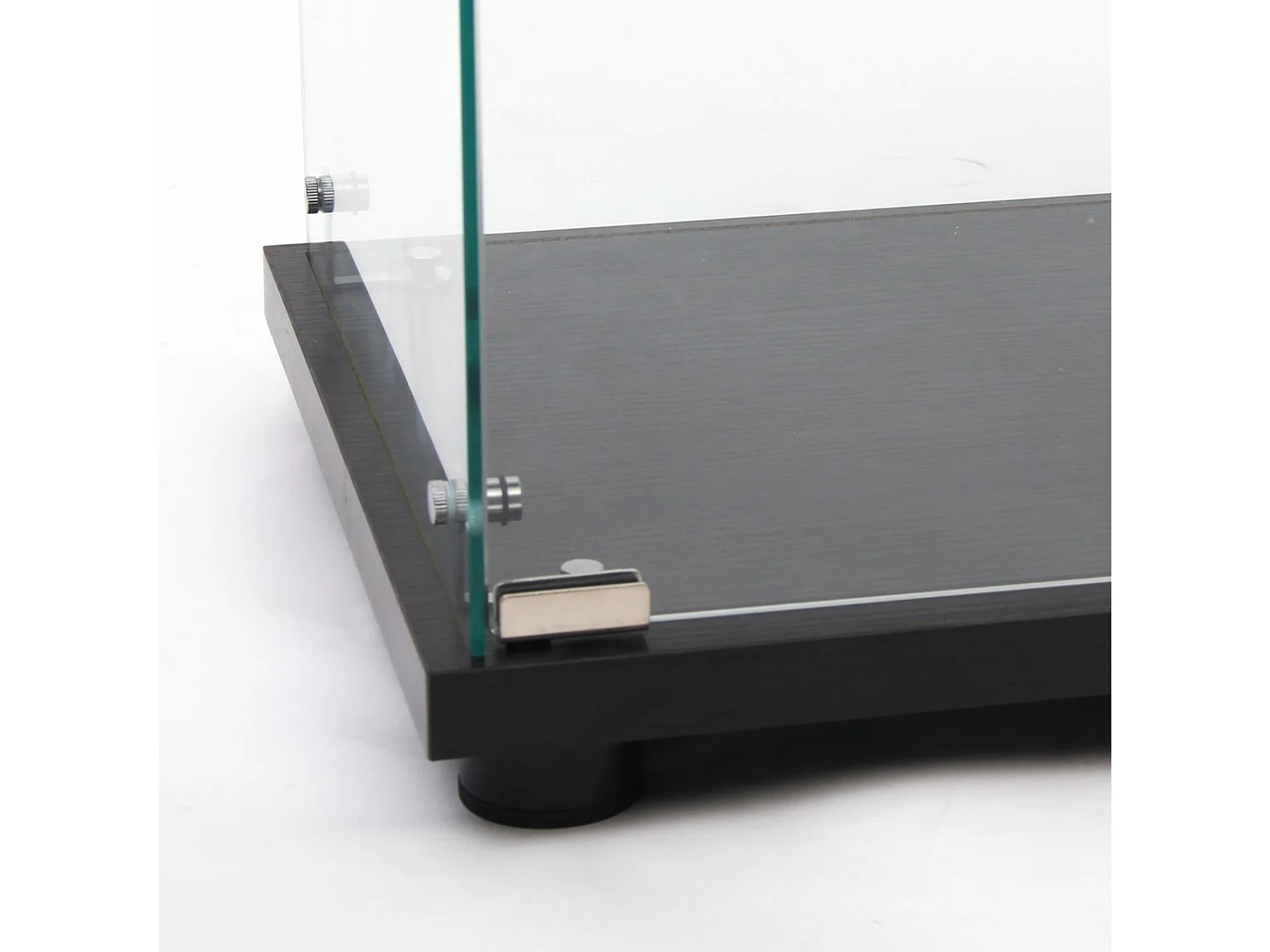Vitrine en Verre avec LED, Armoir de Vitrine pour Collection Moderne avec 1 Portes et 3 étagères en Verre ESG, pour Le Bar, Le Salon, 127 x 44 x 14 cm, Noir
