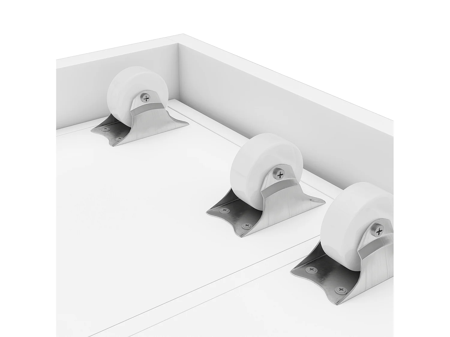 Colonne de rangement blanche mobile, 4 niveaux, 20 kg/niveau, modulable, gain de place, bureau
