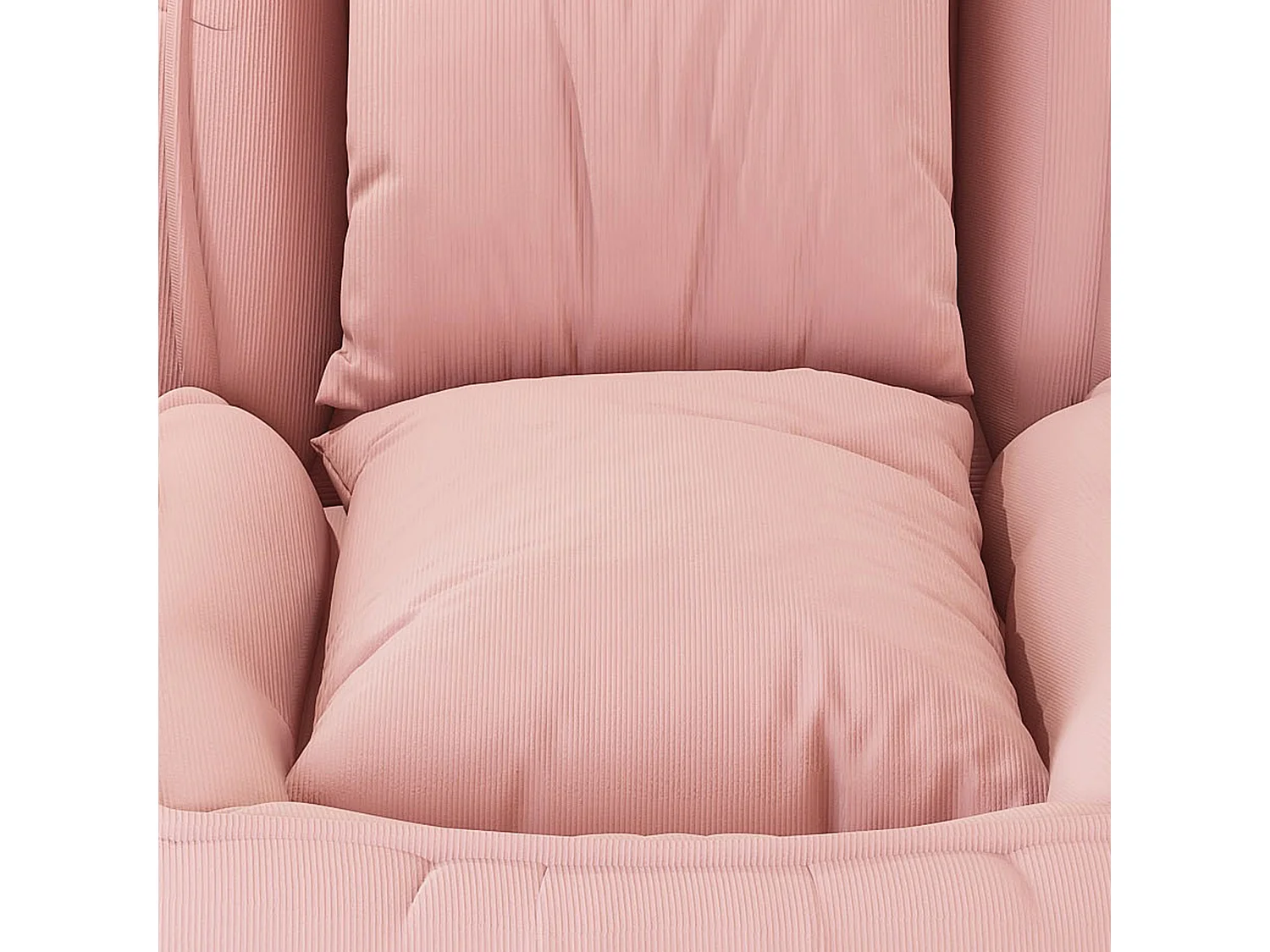 Fauteuil convertible pliable rose, dossier 5 positions, 2 coussins, lit d'appoint, salon