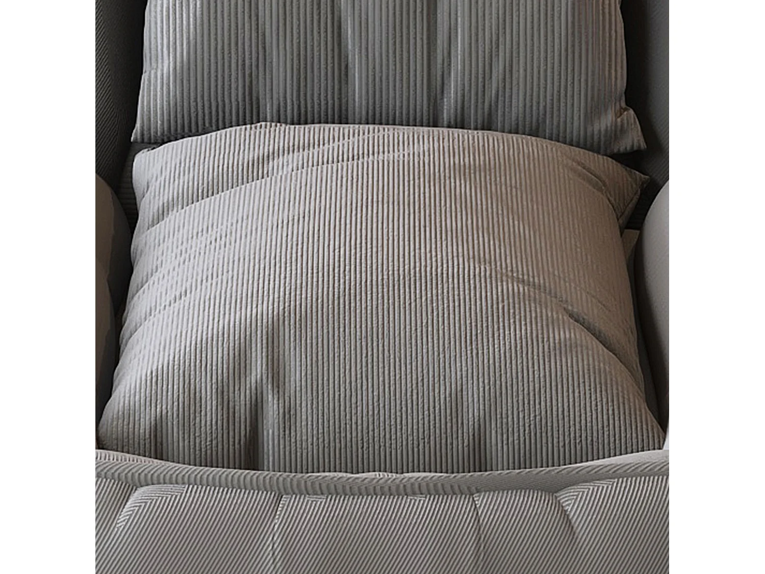 Fauteuil convertible pliable gris, dossier 5 positions, 2 coussins, lit d'appoint, salon