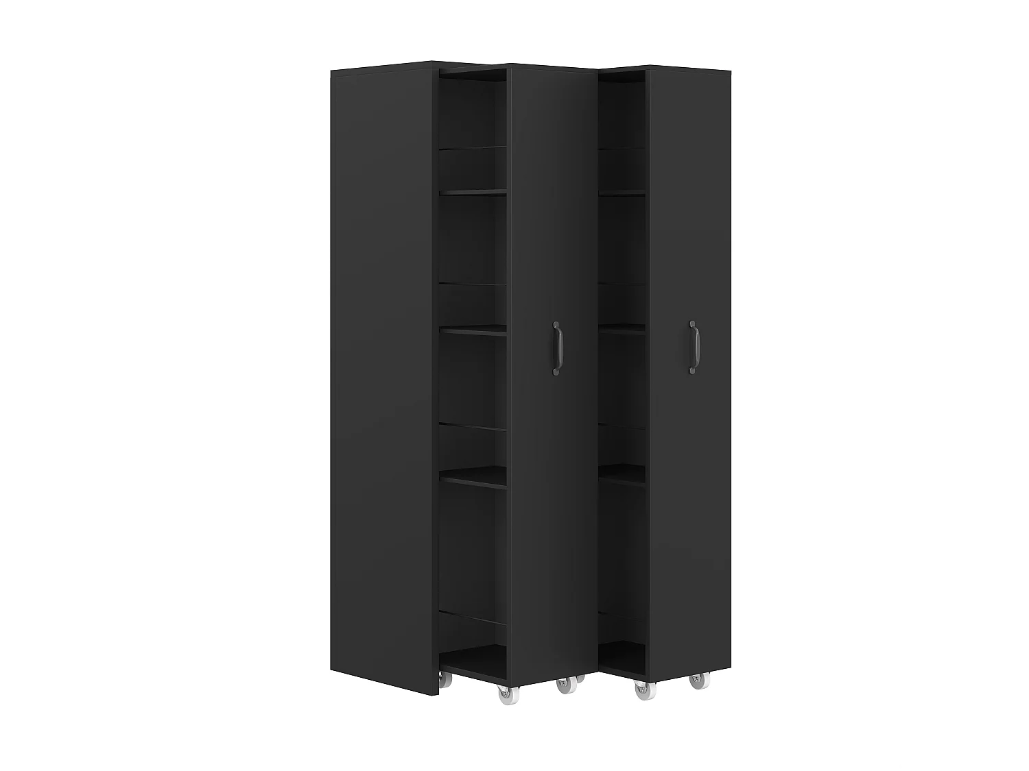 Colonne de rangement mobile, 4 niveaux, 20 kg/niveau, modulable, gain de place, bureau