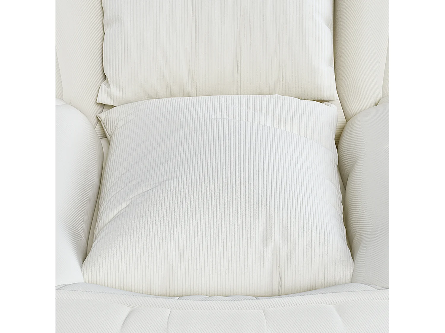 Fauteuil convertible pliable crème, dossier 5 positions, 2 coussins, lit d'appoint, salon