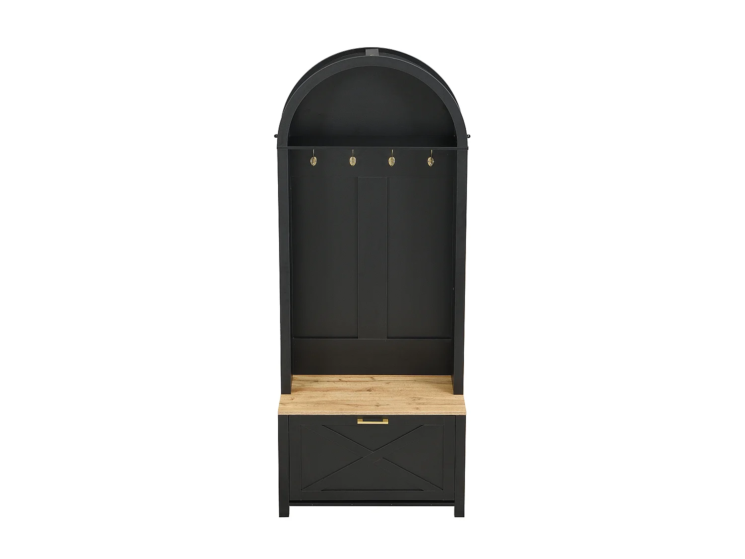 Vestiaire d'entrée avec meuble à chaussures, étagère et crochets, design moderne, rangement pratique