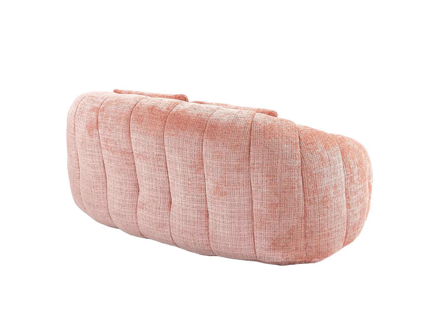 Fauteuil paresseux en chenille rose, 2 coussins, haut dossier, design scandinave, salon