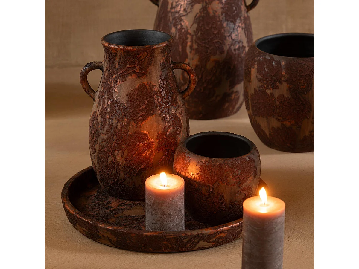 Pot en Terre Cuite "Amphore" 24cm Marron