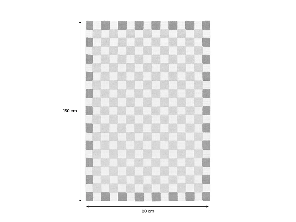 Tapis intérieur/extérieur damier rose et rouge 80x150cm - Mona
