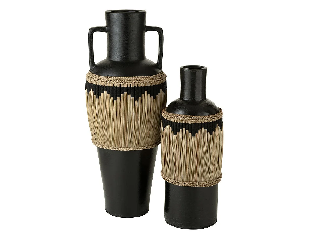 Vase Amphore Design "Herbes" 100cm Noir