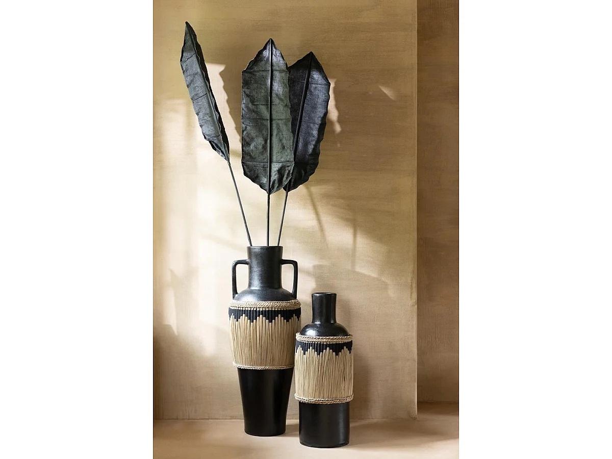 Vase Amphore Design "Herbes" 100cm Noir