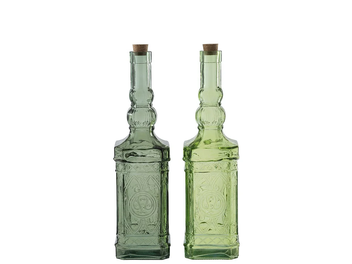Lot de 2 Bouteilles en Verre "Elmo" 2L Vert