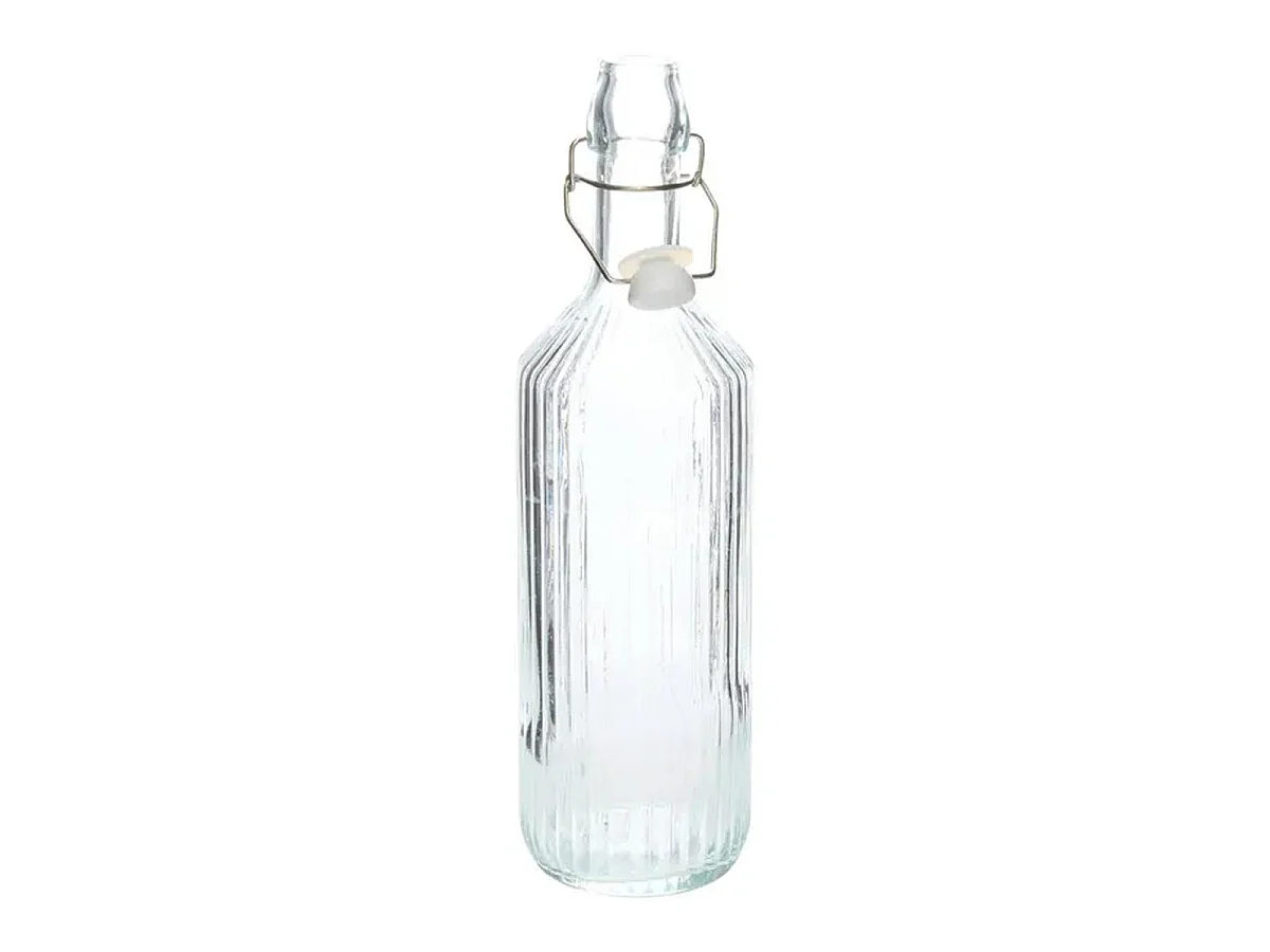 Bouteille Limonade en Verre "Line" 1L Transparent