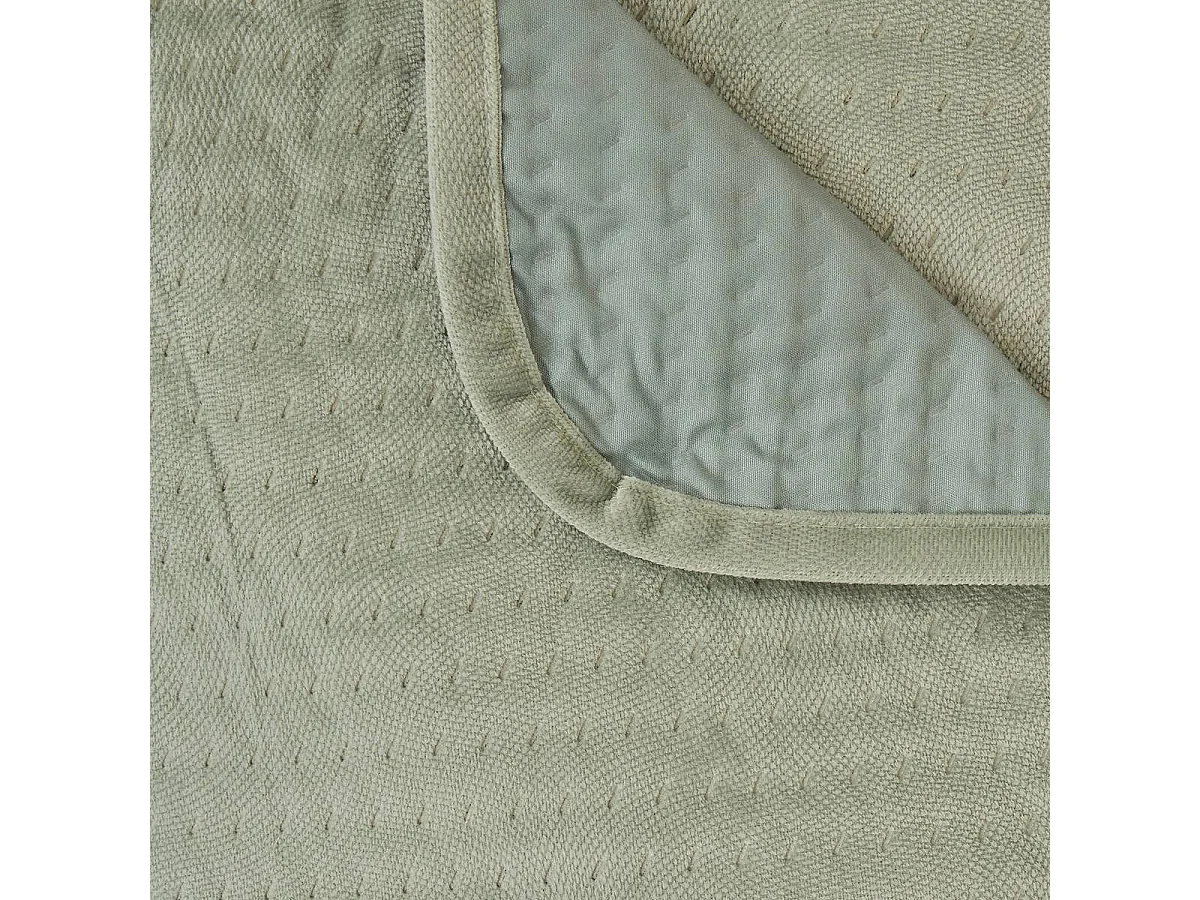 Dessus de Lit & 2 Taies "Lilou" 240x260cm Vert Céladon