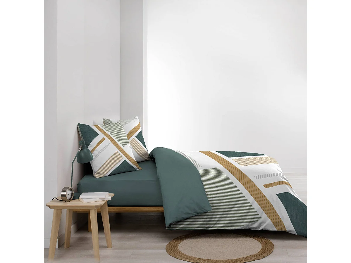 Parure de Lit 3 Pièces "Zephyr" 240x220cm Vert