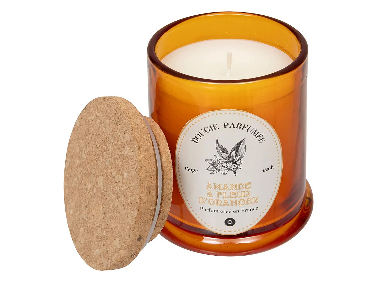 Bougie Parfumée "Hapo" 150g Amande & Fleur d'Oranger