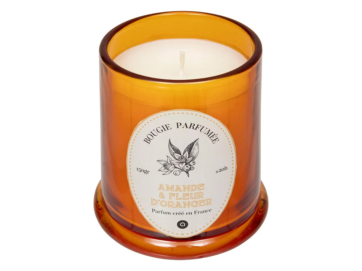 Bougie Parfumée "Hapo" 150g Amande & Fleur d'Oranger