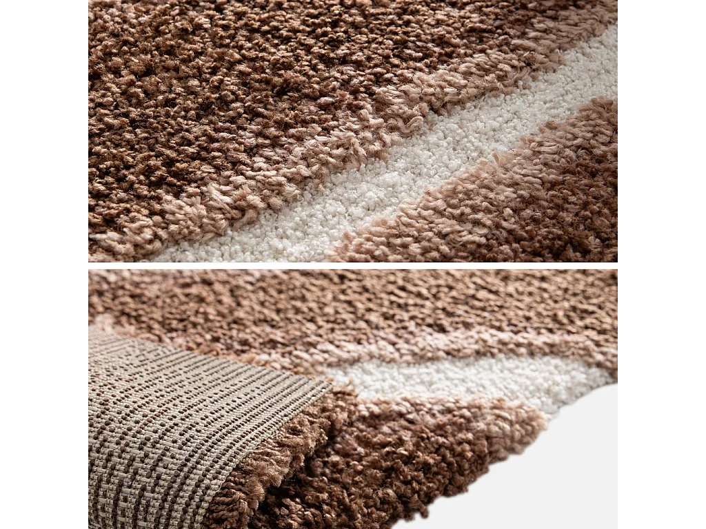 Tapis intérieur motif rayé marron 120x170cm - Nya