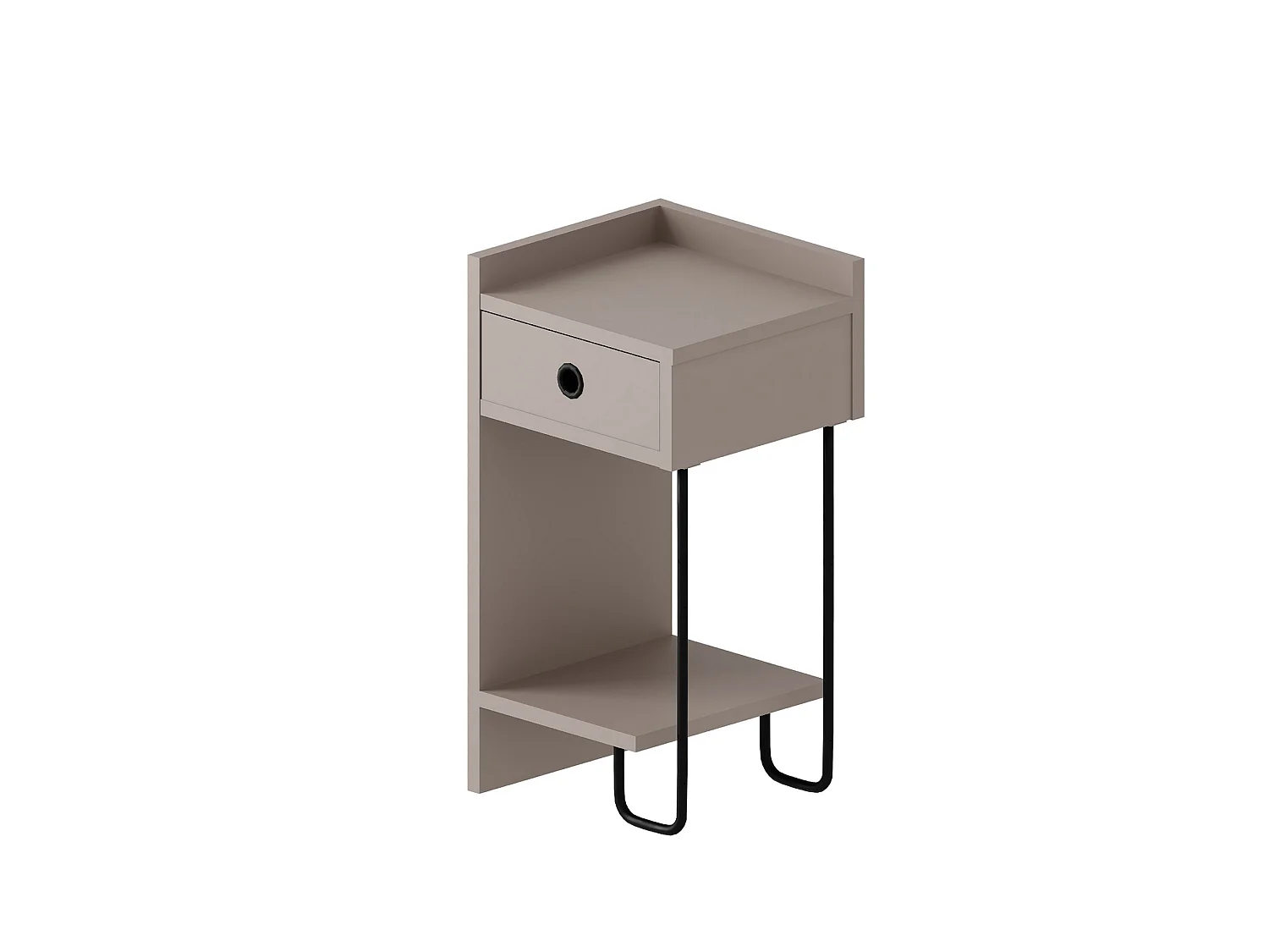 Sirius" houten nachtkastje - 32 x 30 x 61 cm - Licht mokkabruin
