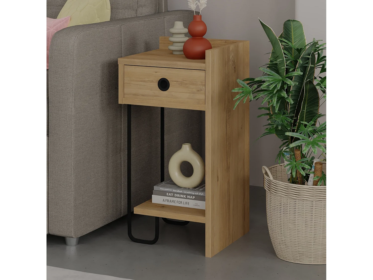 Table de chevet en bois "Sirius" 32 x 30 x 61 cm - Chêne