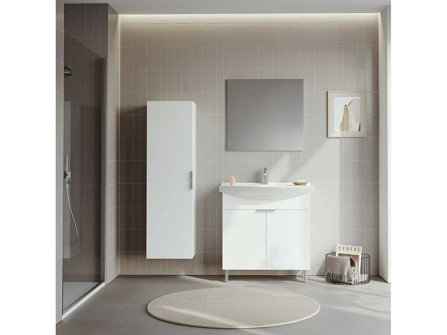 Wastafelmeubel "Purus 80" - 80 x 50 x 83 cm - Wit