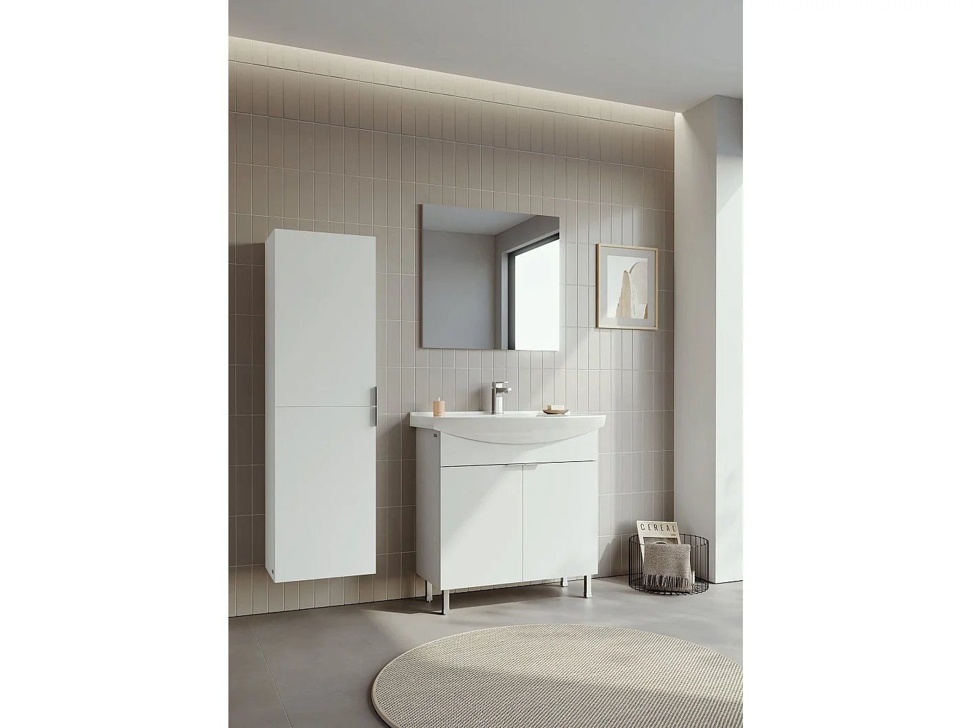 Wastafelmeubel "Purus 80" - 80 x 50 x 83 cm - Wit