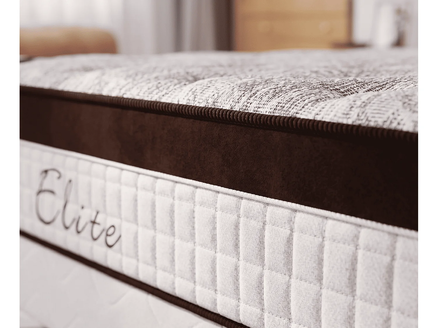 Matelas 90x190 cm Camel Hauteur 25 cm avec Eurotopper Confort Supérieur Mémoire de forme Intégrée Soutien équilibré