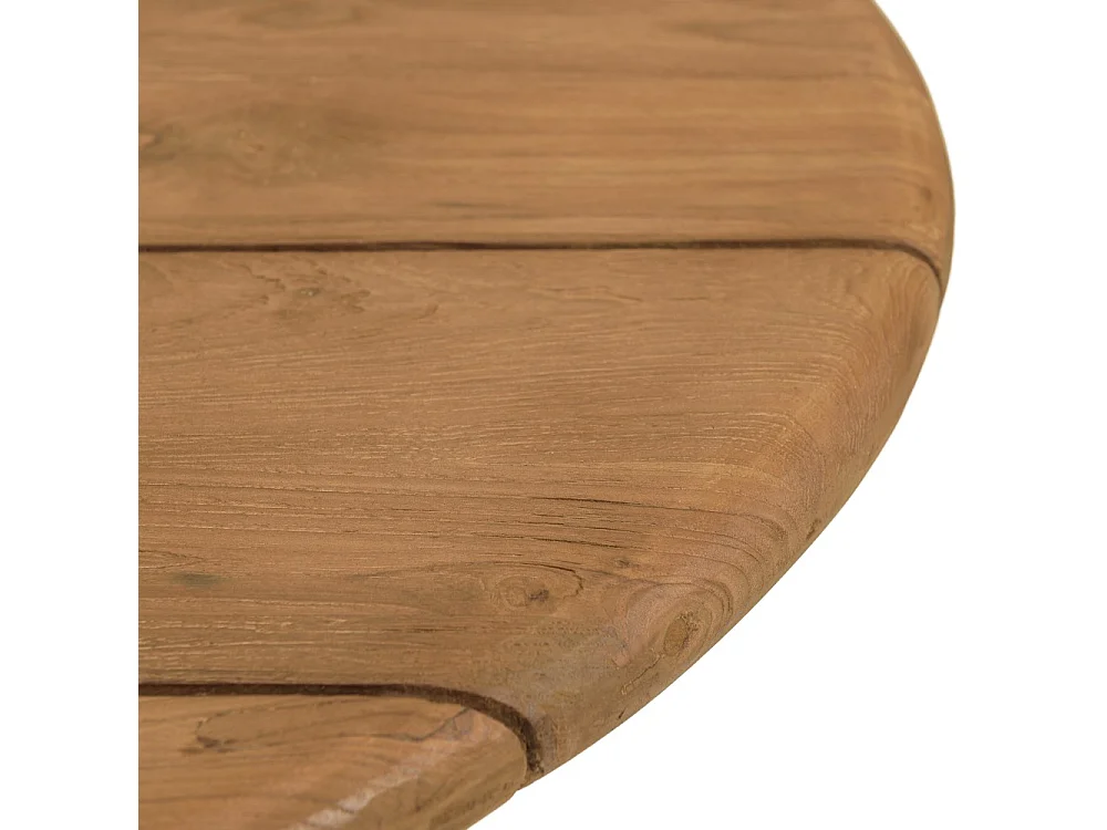 COLINE - Table à manger de jardin ovale 240x120cm en bois de teck recyclé (2 COLIS)
