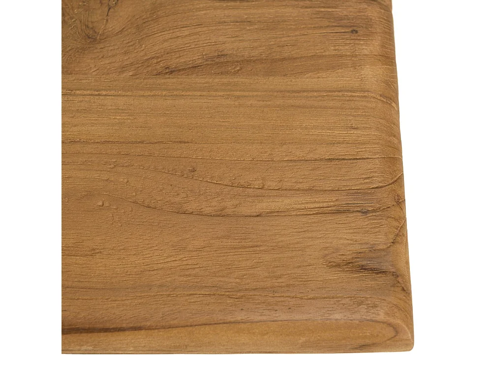 COLINE - Table à manger de jardin carrée en bois de teck recyclé 70cm (2 COLIS)