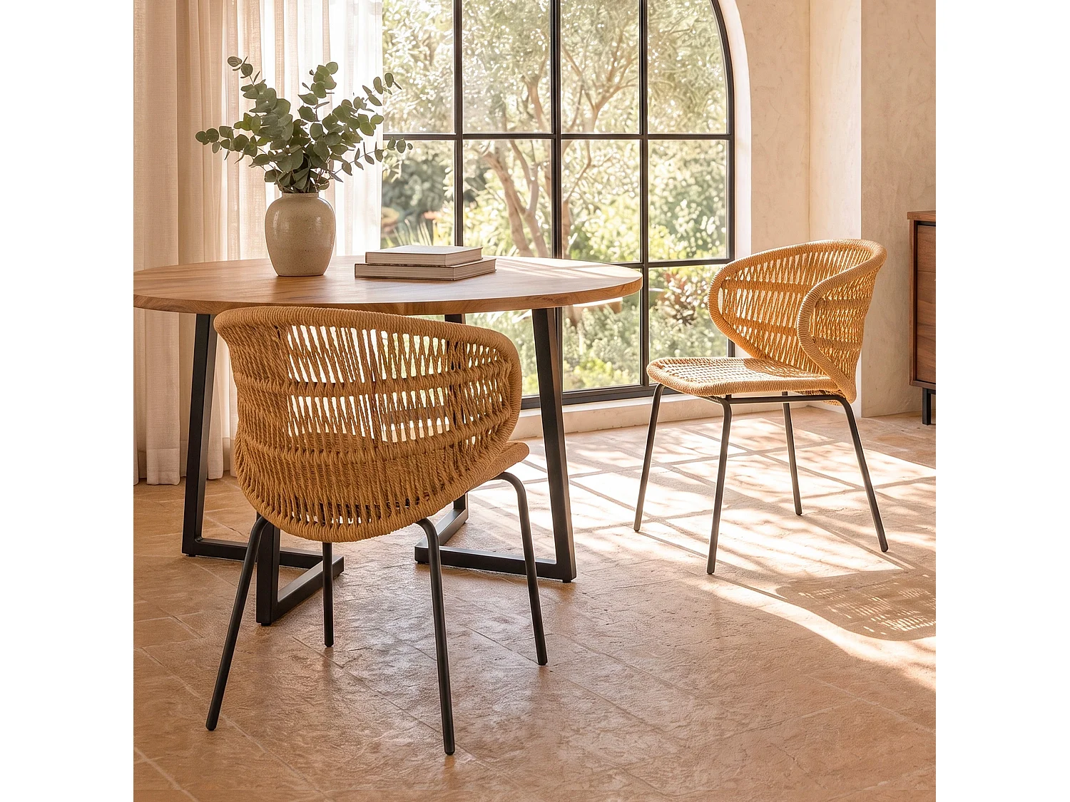 Set di 2 sedie da giardino in rattan sintetico - Lara
