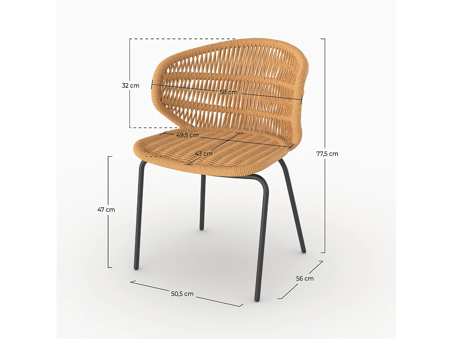 Set di 2 sedie da giardino in rattan sintetico - Lara