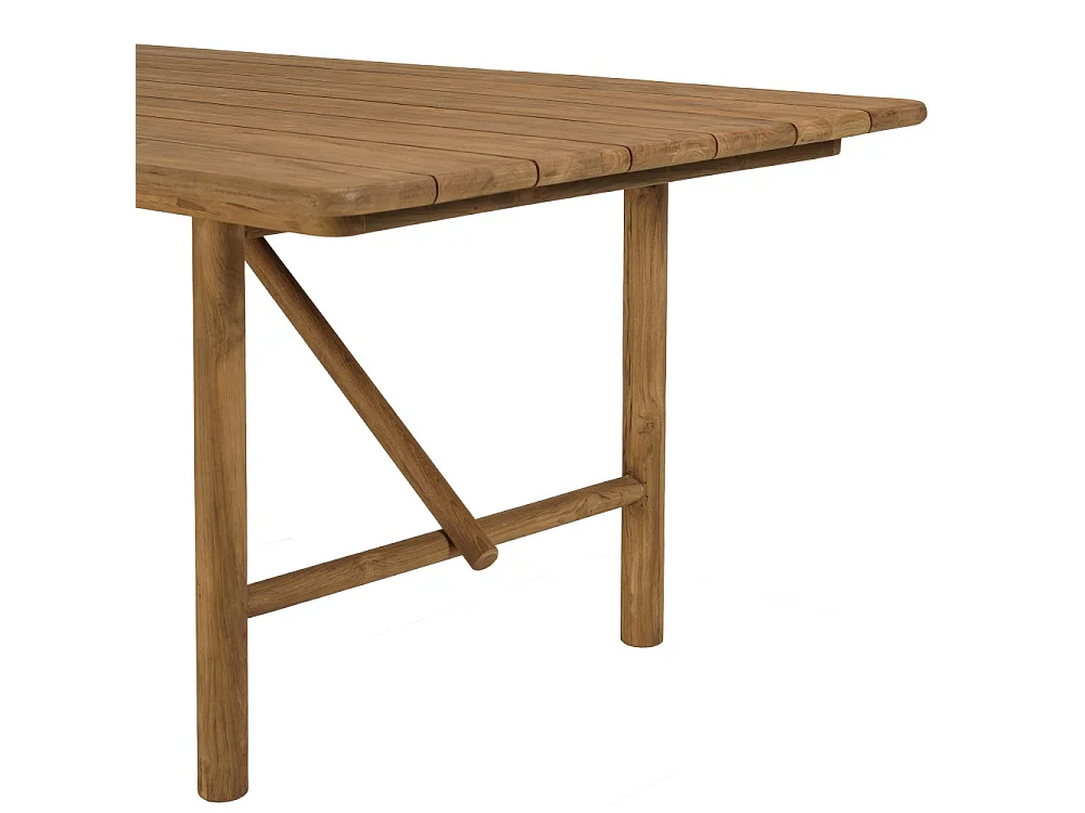 COLINE - Table à manger de jardin 200x100cm en bois de teck recyclé