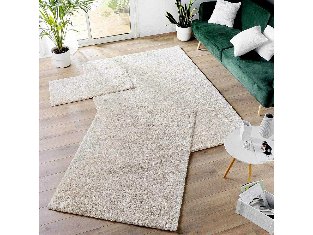 Tapis Shaggy Uni "Tango" 120x170cm Naturel