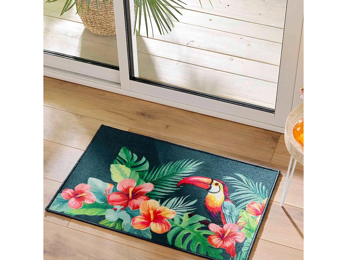 Tapis Déco Imprimé "Moorea" 50x80cm Multicolore