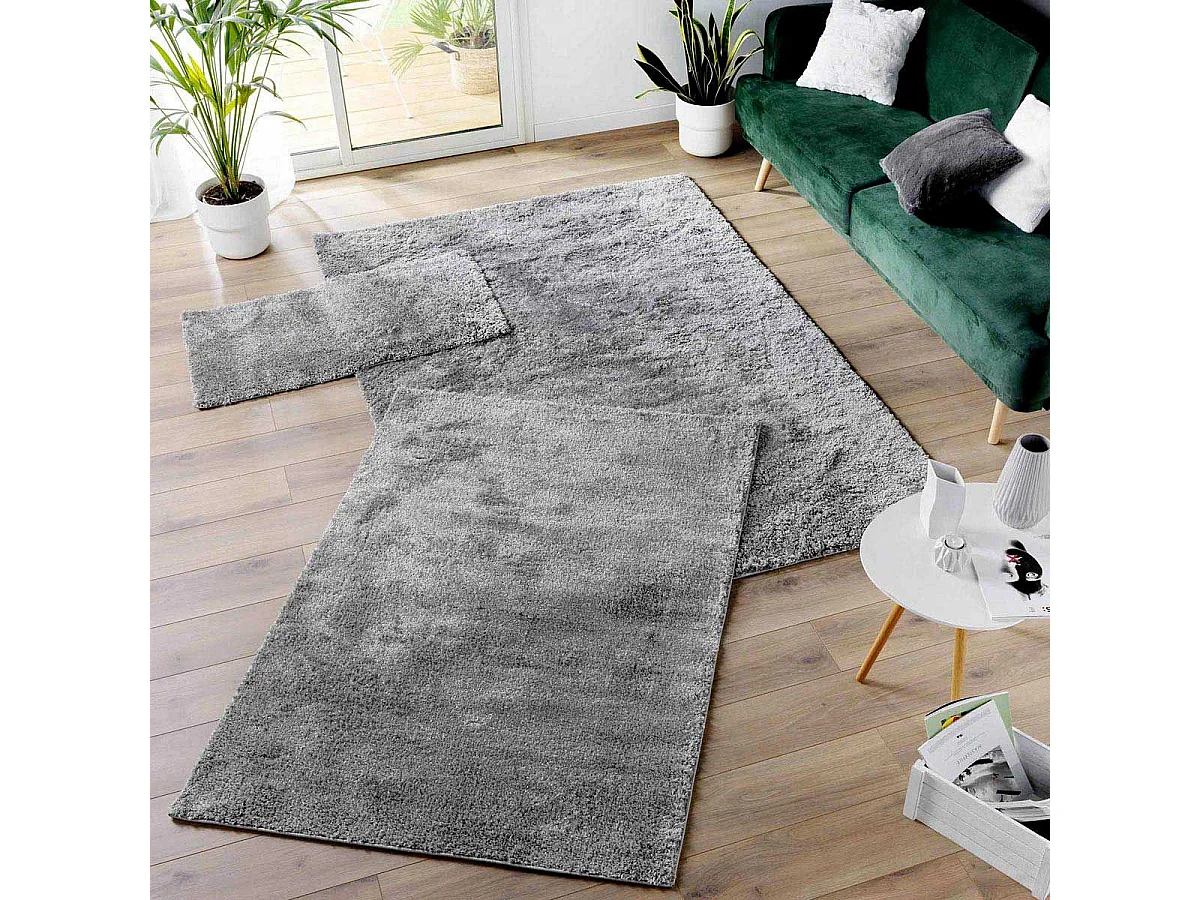 Tapis Shaggy Uni "Tango" 120x170cm Gris