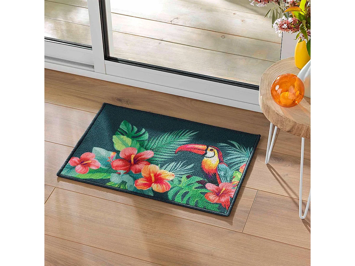 Tapis Déco Imprimé "Moorea" 40x60cm Multicolore