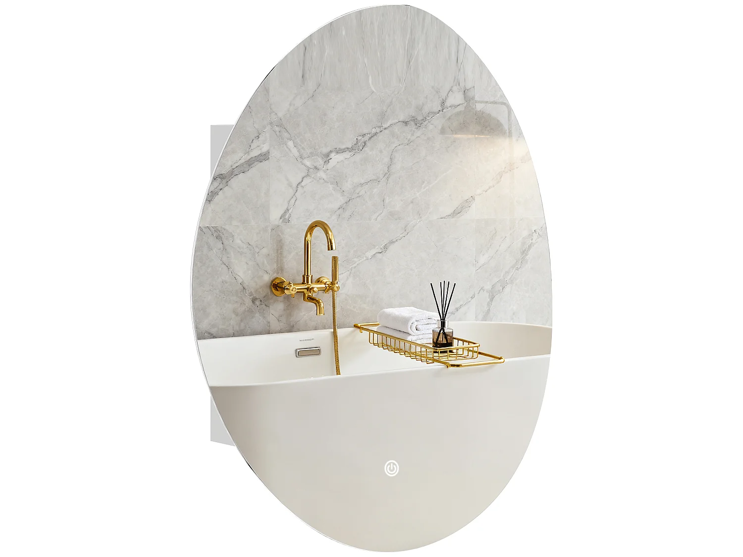 Armoire miroir organique LED réglable salle de bain 2 étagères