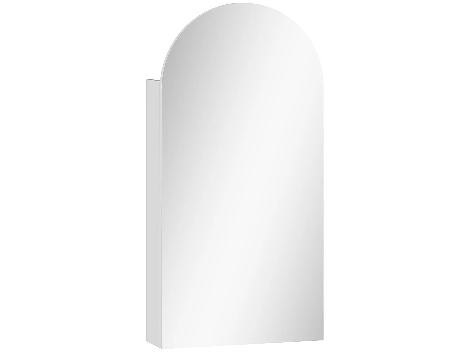 Armoire miroir murale salle de bain design 3 étagères verre blanc