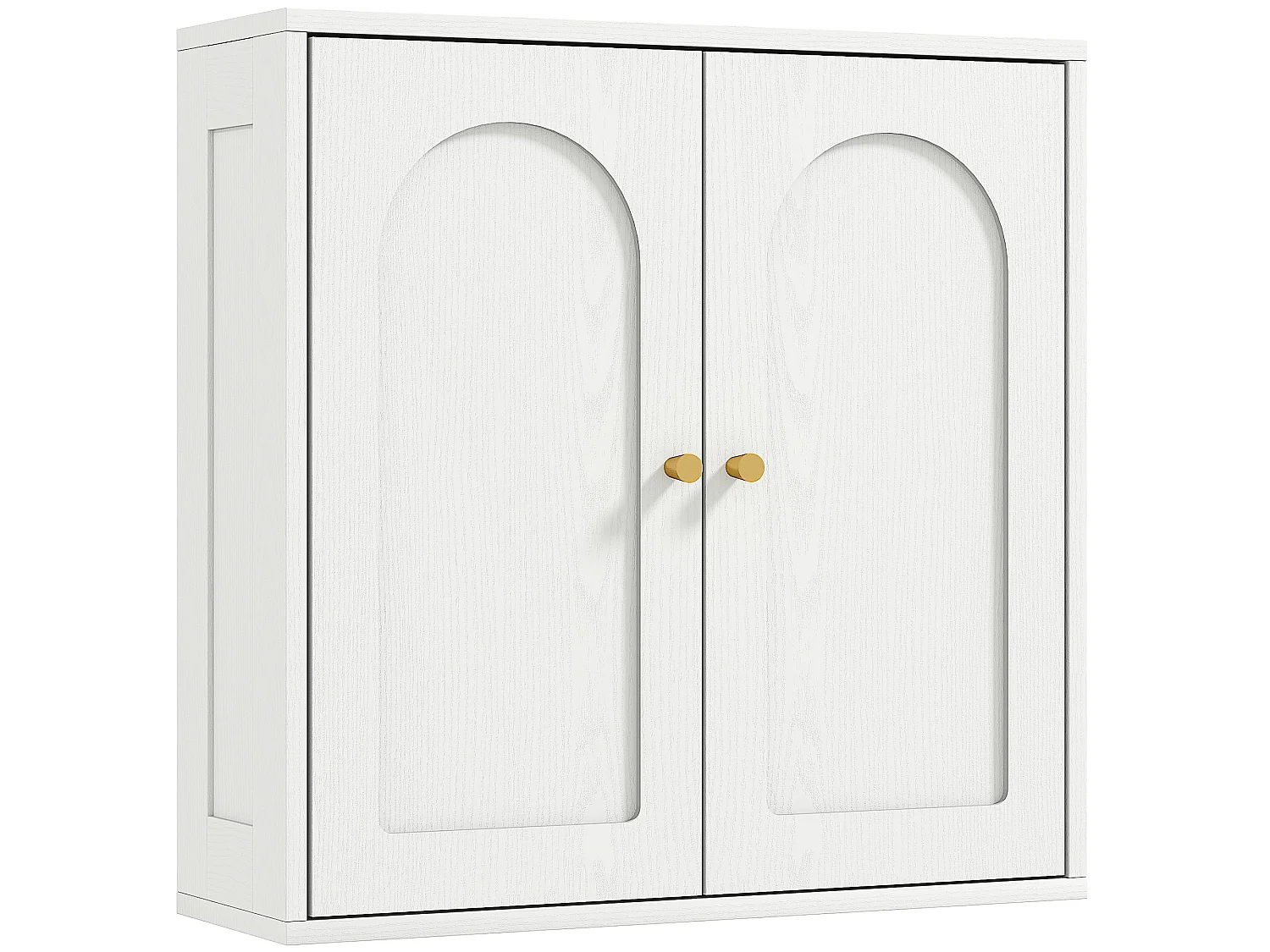 Armoire murale salle de bain design - 2 portes, étagère - dim. 60 x 20 x 60 cm - blanc doré