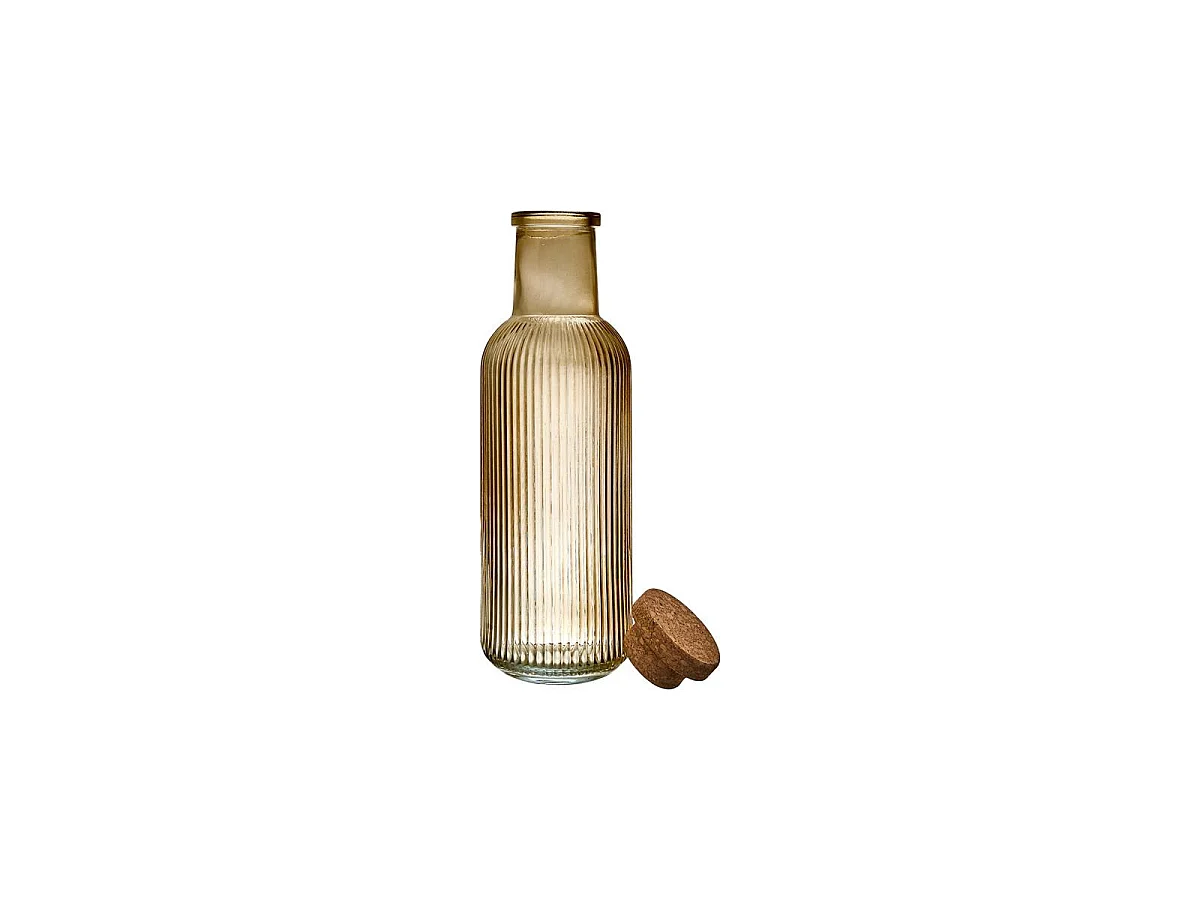 Bouteille en Verre Striée "Ambre" 1L Orange