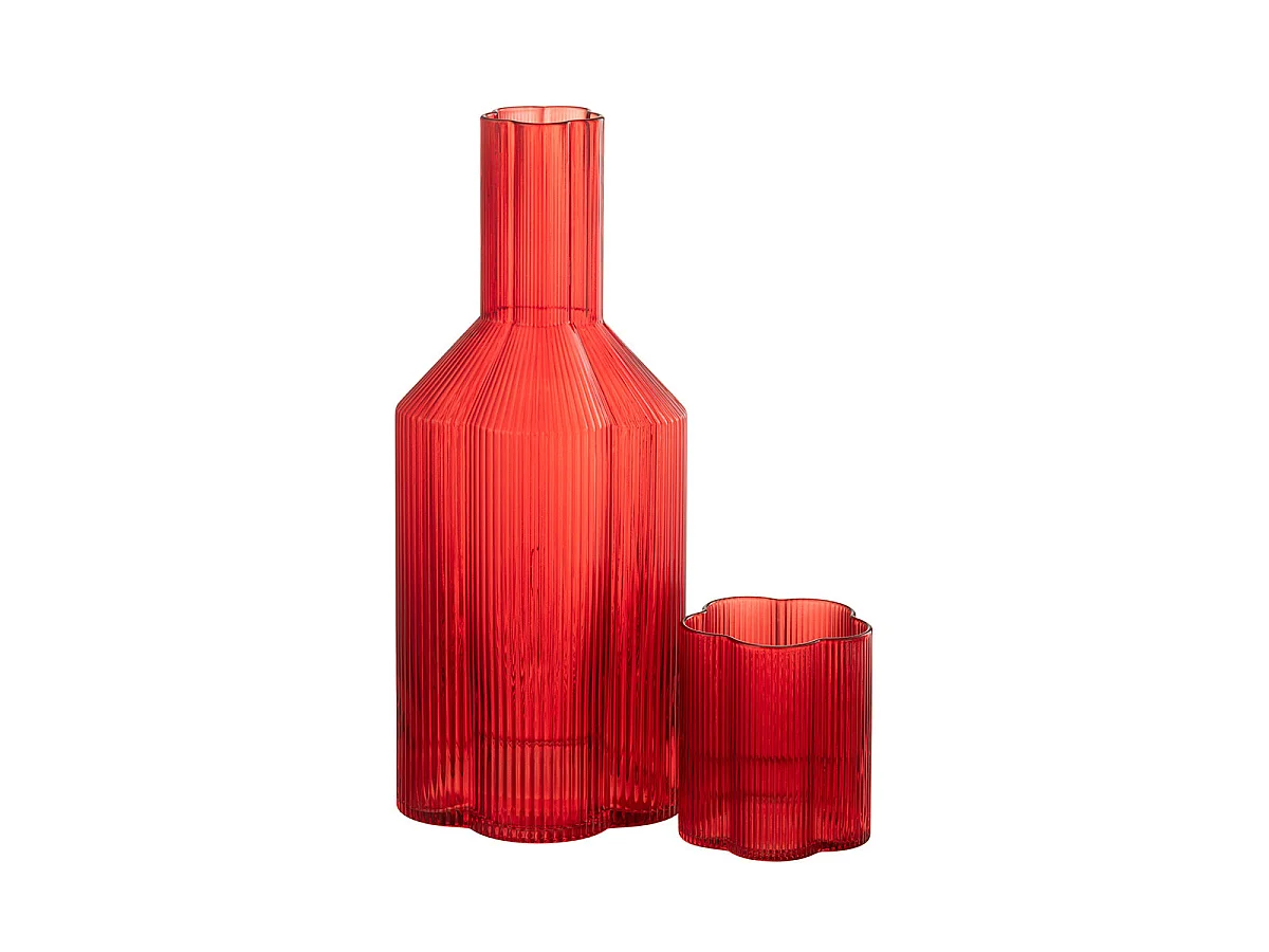 Carafe en Verre "Fiole" 27cm Rouge