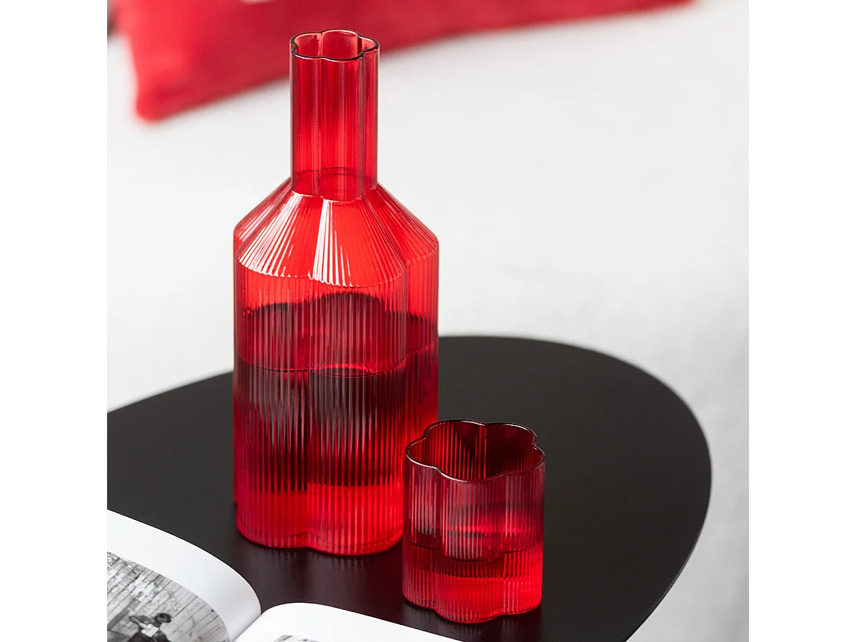 Carafe en Verre "Fiole" 27cm Rouge