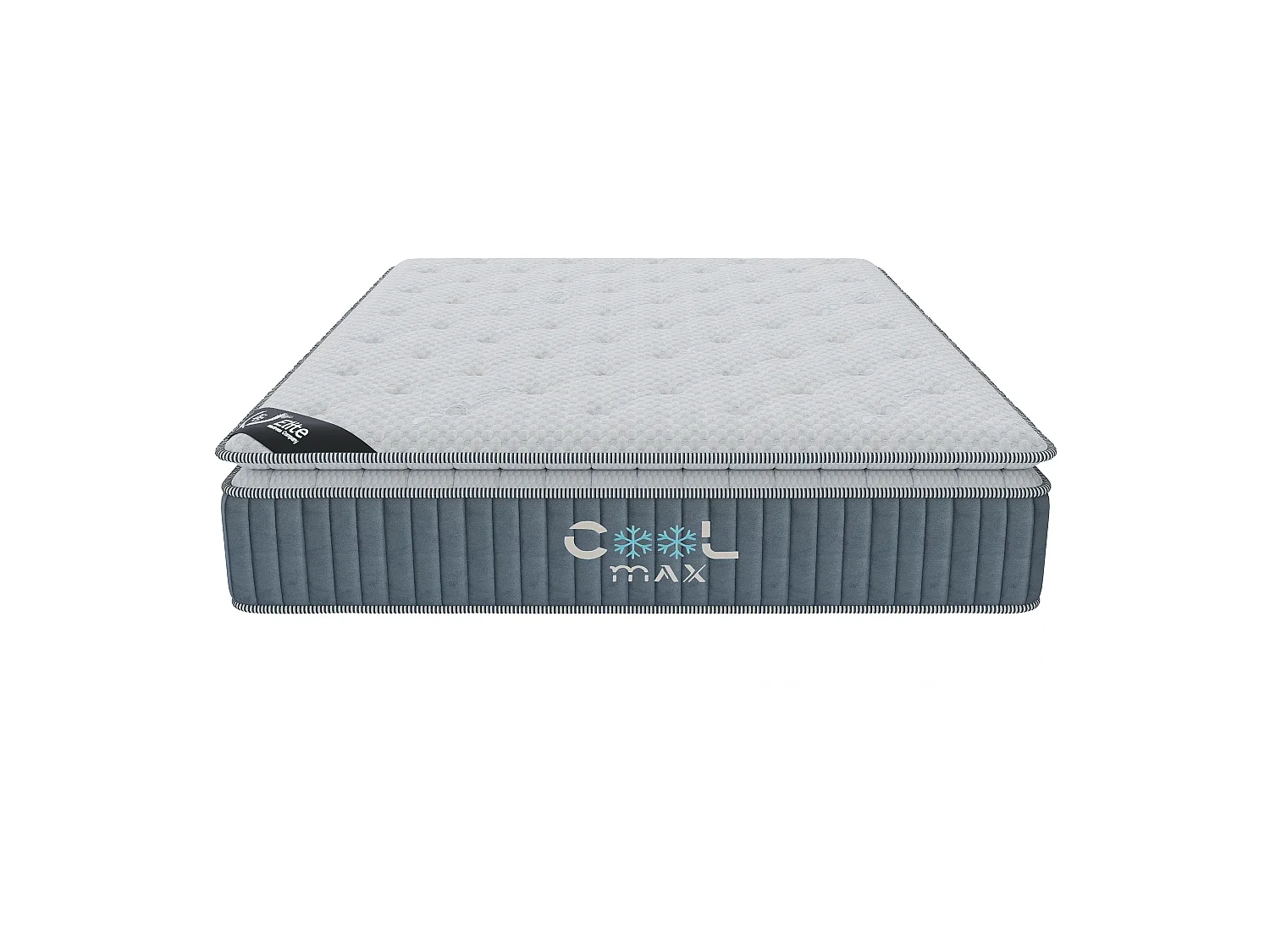 Matelas Cool Max 200x200 cm Hauteur 31 cm Mémoire de forme Visco Tissu Cooler Thermo ressorts ensachés 7 Zones Soutien mi-ferme