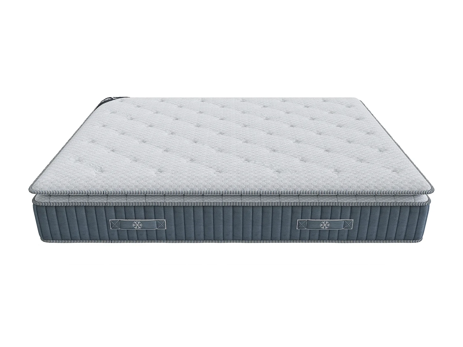 Matelas Cool Max 200x200 cm Hauteur 31 cm Mémoire de forme Visco Tissu Cooler Thermo ressorts ensachés 7 Zones Soutien mi-ferme