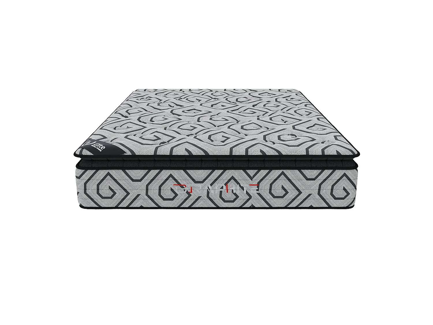 Matelas Graphite 200x200cm Hauteur 28cm Mémoire de forme gel et de mousse Super Soft Tissu Graphène Soutien mi-ferme 7 zones