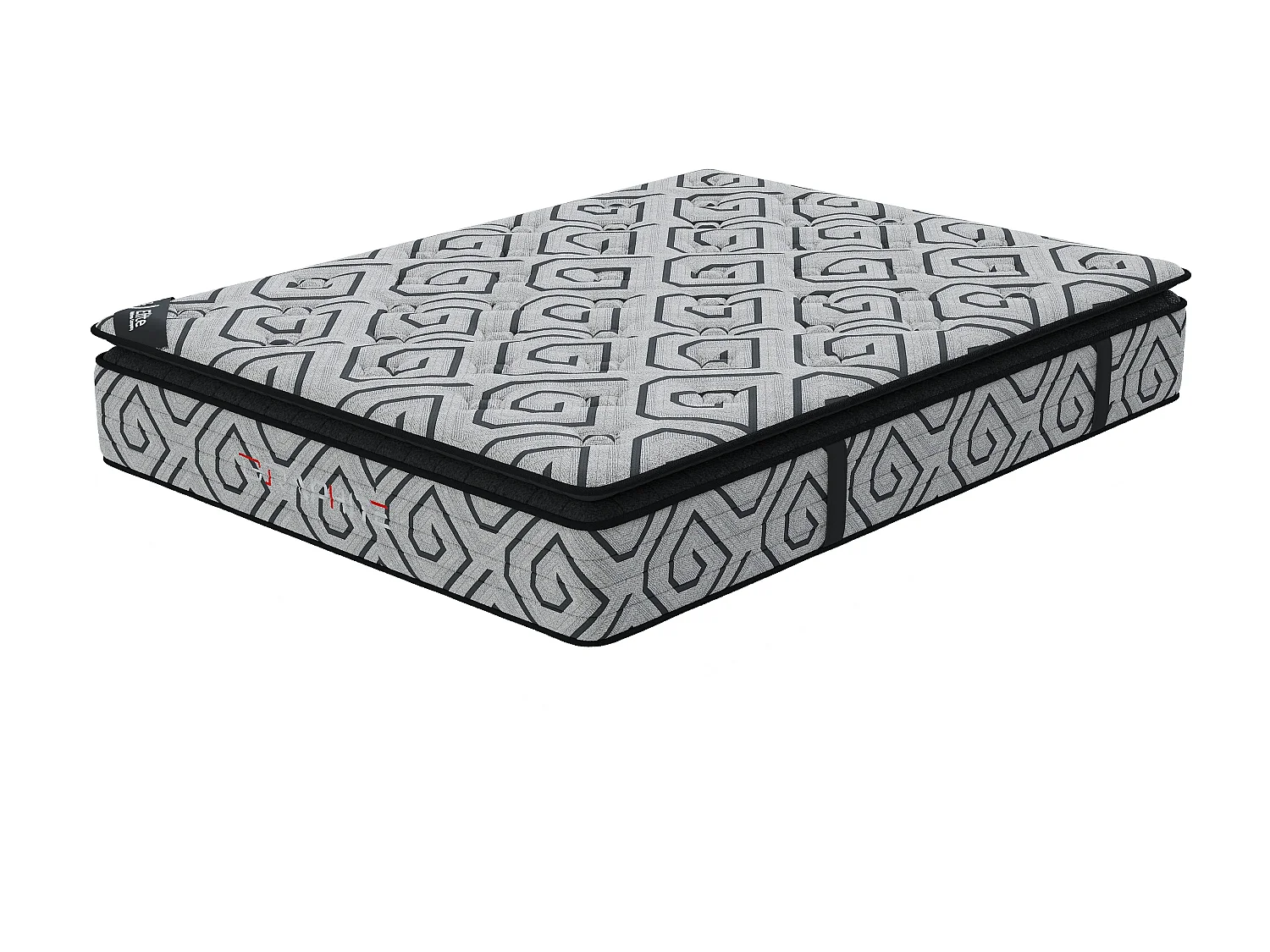 Matelas Graphite 180x200cm Hauteur 28cm Mémoire de forme gel et de mousse Super Soft Tissu Graphène Soutien mi-ferme 7 zones