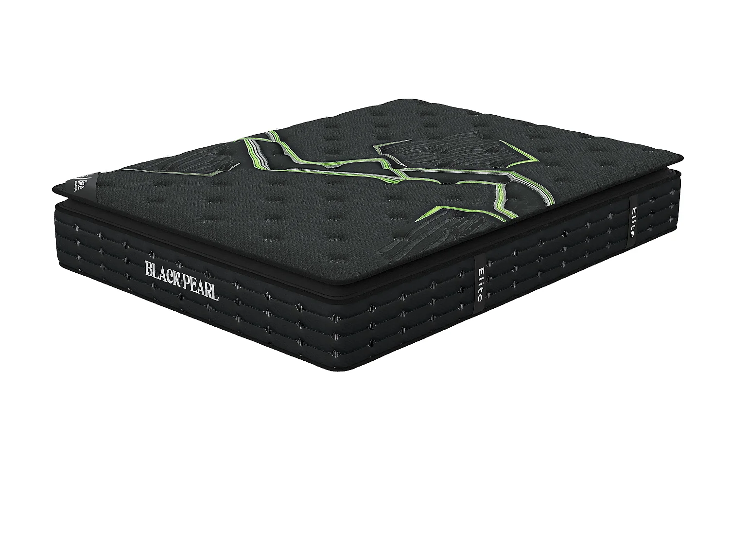 Matelas Black Pearl 200x200 cm Hauteur 28 cm Surmatelas Intégré ressorts ensachés 7 zones Mémoire de forme Visco