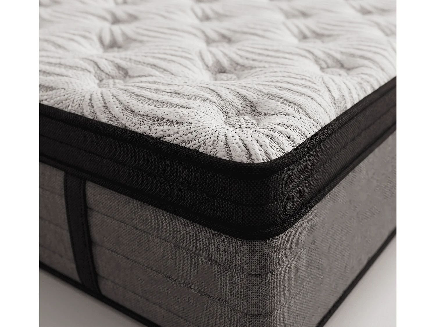 Matelas CARBON+ 200x200 cm Hauteur 31 cm Fibres Carbone Super Soft Foam ressorts ensaches 7 zones Accueil équilibré